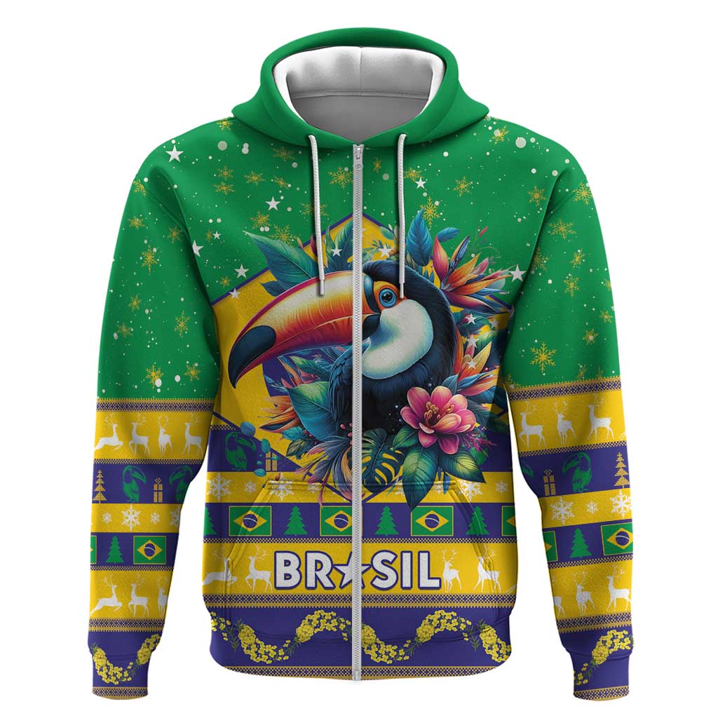 Brazil Christmas Hoodie Toco Toucan Flag Style LT15