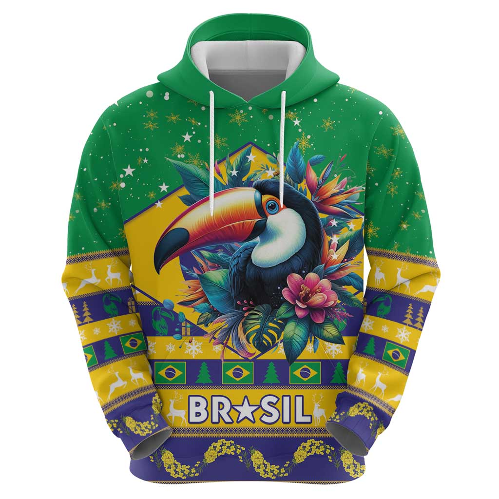 Brazil Christmas Hoodie Toco Toucan Flag Style LT15