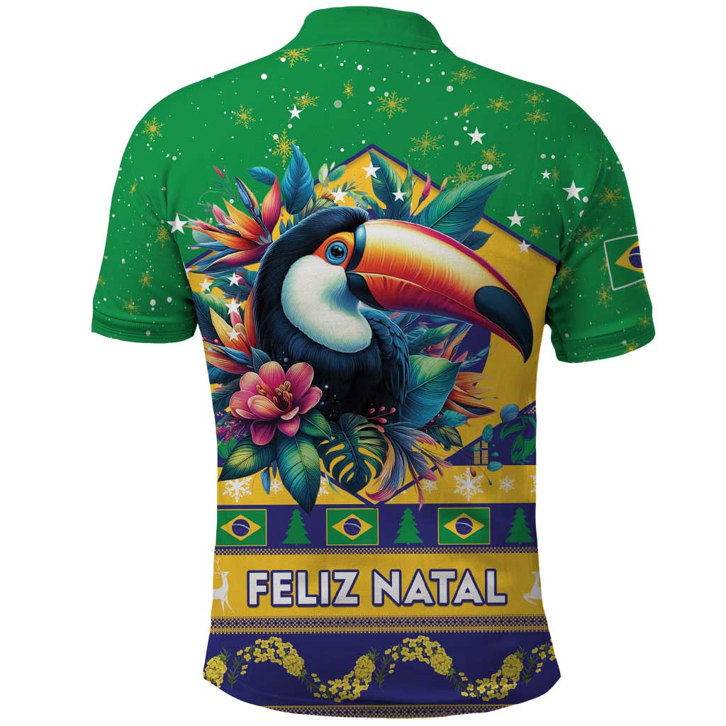 Brazil Christmas Polo Shirt Toco Toucan Flag Style LT15