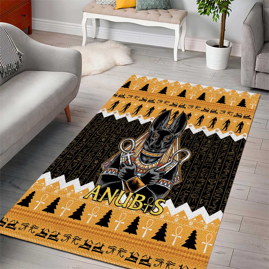Afro Ancient Egyptian Area Rug Anubis - Merry Christmas LT15