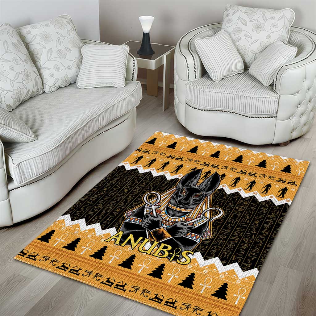 Afro Ancient Egyptian Area Rug Anubis - Merry Christmas LT15