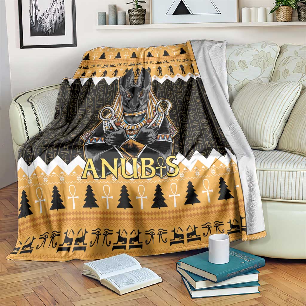 Afro Ancient Egyptian Blanket Anubis - Merry Christmas LT15