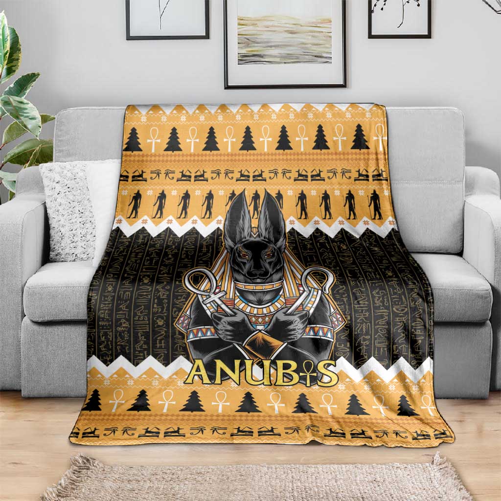 Afro Ancient Egyptian Blanket Anubis - Merry Christmas LT15