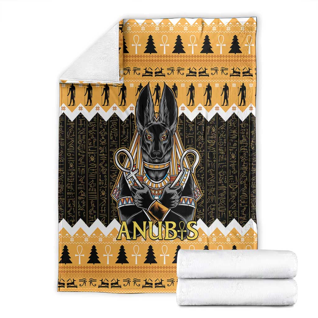 Afro Ancient Egyptian Blanket Anubis - Merry Christmas LT15