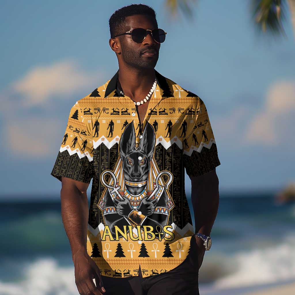 Afro Ancient Egyptian Hawaiian Shirt Anubis - Merry Christmas LT15