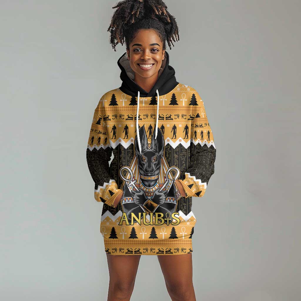 Afro Ancient Egyptian Hoodie Dress Anubis - Merry Christmas LT15