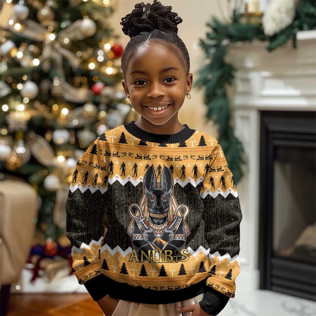 Afro Ancient Egyptian Kid Ugly Christmas Sweater Anubis Merry Christmas LT15