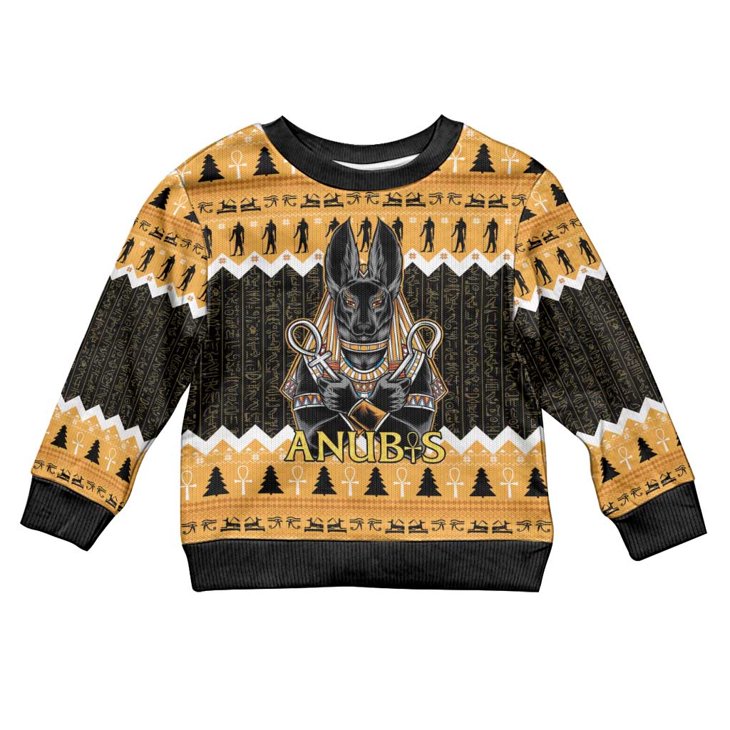 Afro Ancient Egyptian Kid Ugly Christmas Sweater Anubis Merry Christmas LT15