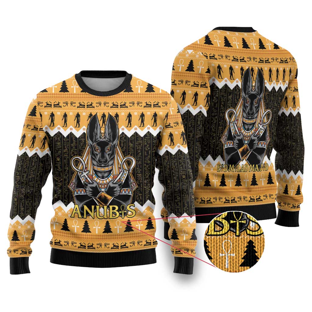 Afro Ancient Egyptian Ugly Christmas Sweater Anubis Merry Christmas LT15