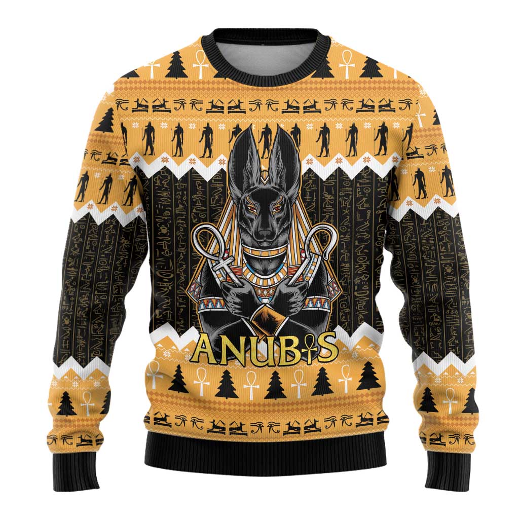 Afro Ancient Egyptian Ugly Christmas Sweater Anubis Merry Christmas LT15