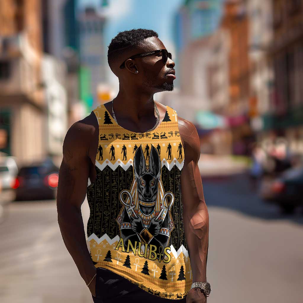 Afro Ancient Egyptian Men Tank Top Anubis - Merry Christmas LT15