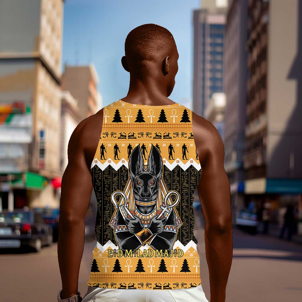 Afro Ancient Egyptian Men Tank Top Anubis - Merry Christmas LT15