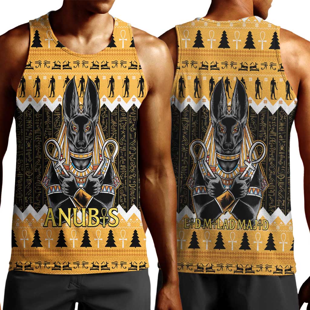 Afro Ancient Egyptian Men Tank Top Anubis - Merry Christmas LT15