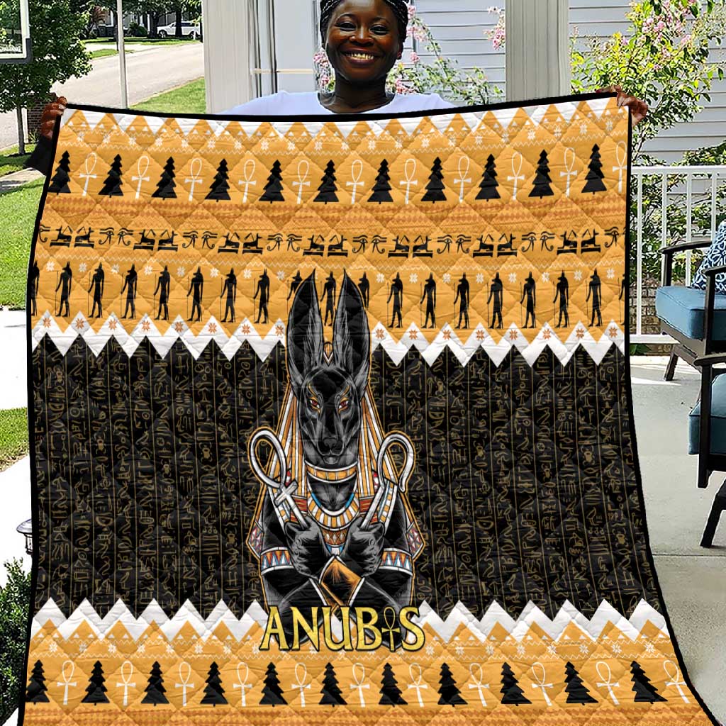 Afro Ancient Egyptian Quilt Anubis - Merry Christmas LT15