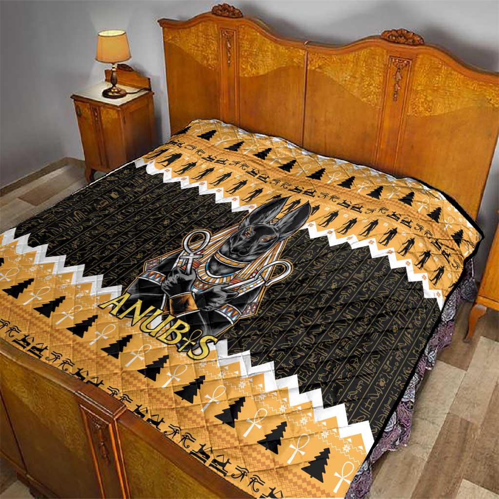 Afro Ancient Egyptian Quilt Anubis - Merry Christmas LT15
