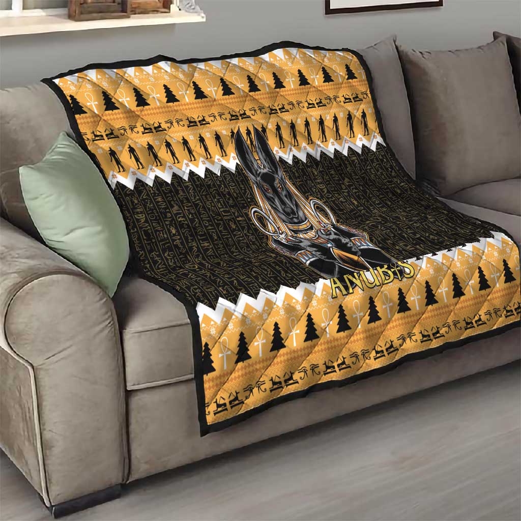 Afro Ancient Egyptian Quilt Anubis - Merry Christmas LT15