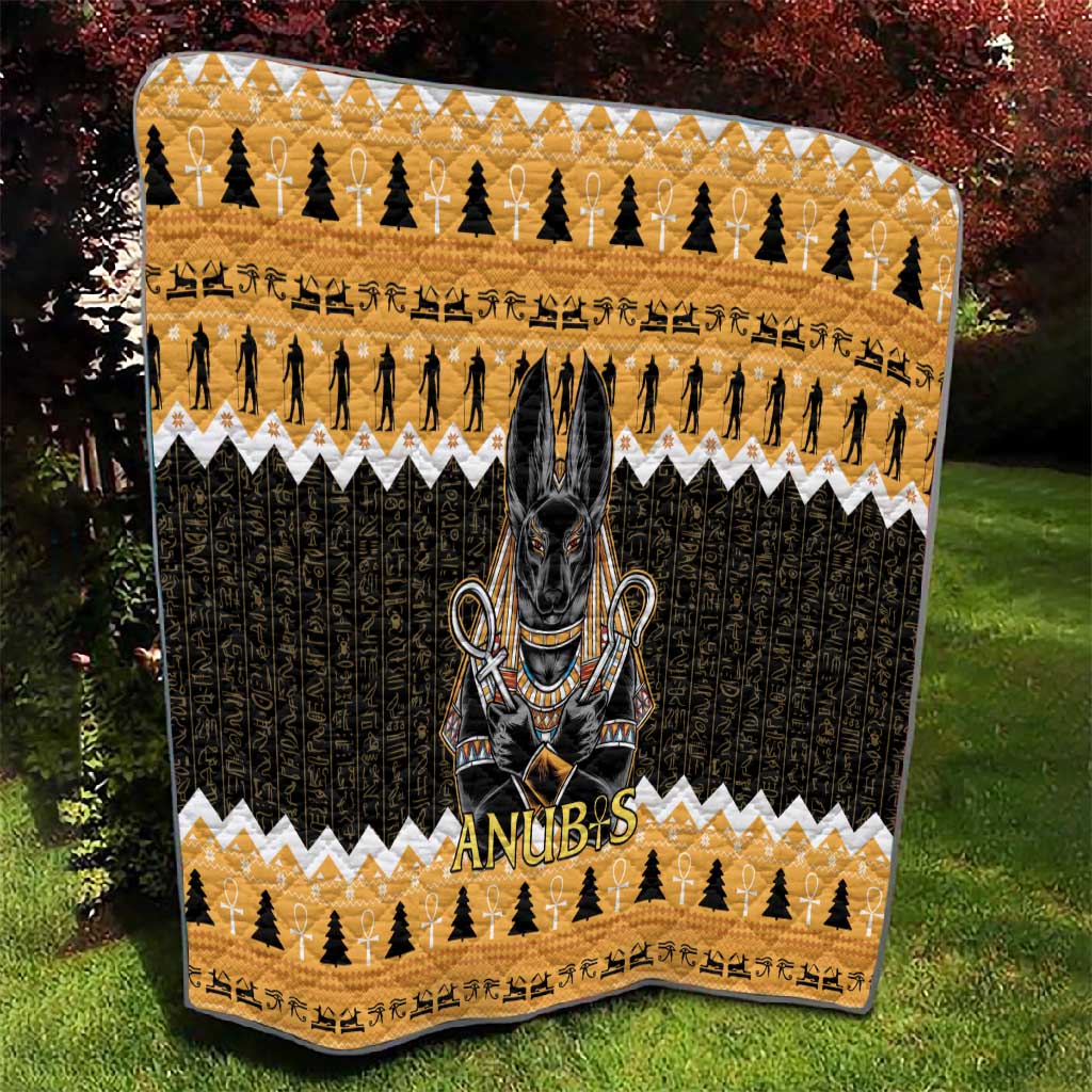Afro Ancient Egyptian Quilt Anubis - Merry Christmas LT15