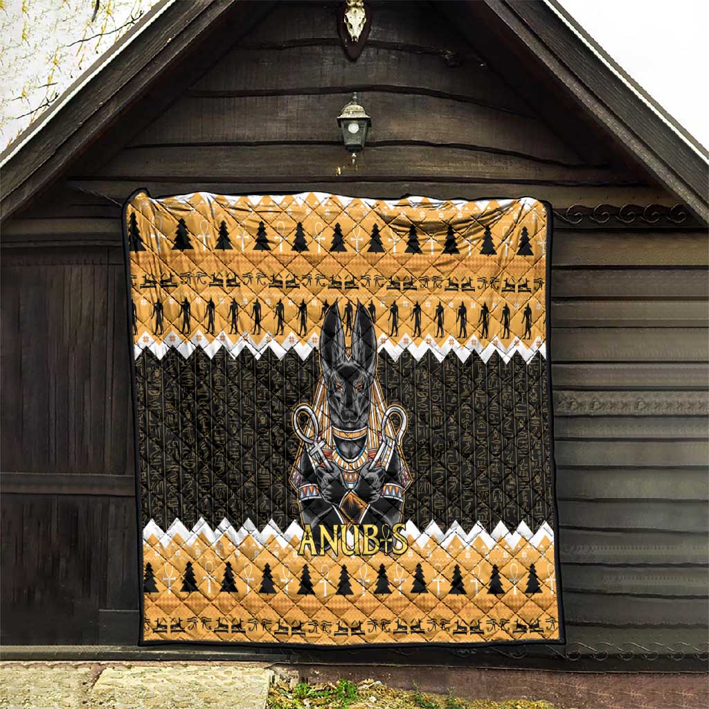 Afro Ancient Egyptian Quilt Anubis - Merry Christmas LT15