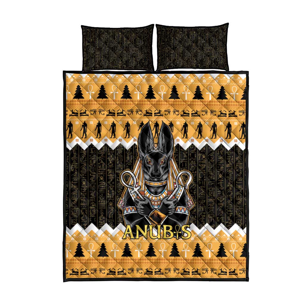 Afro Ancient Egyptian Quilt Bed Set Anubis - Merry Christmas LT15