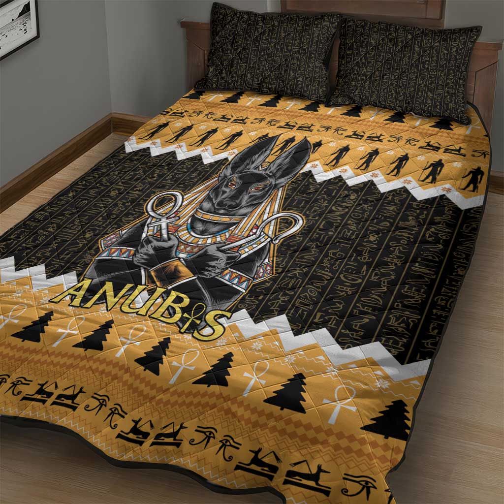 Afro Ancient Egyptian Quilt Bed Set Anubis - Merry Christmas LT15