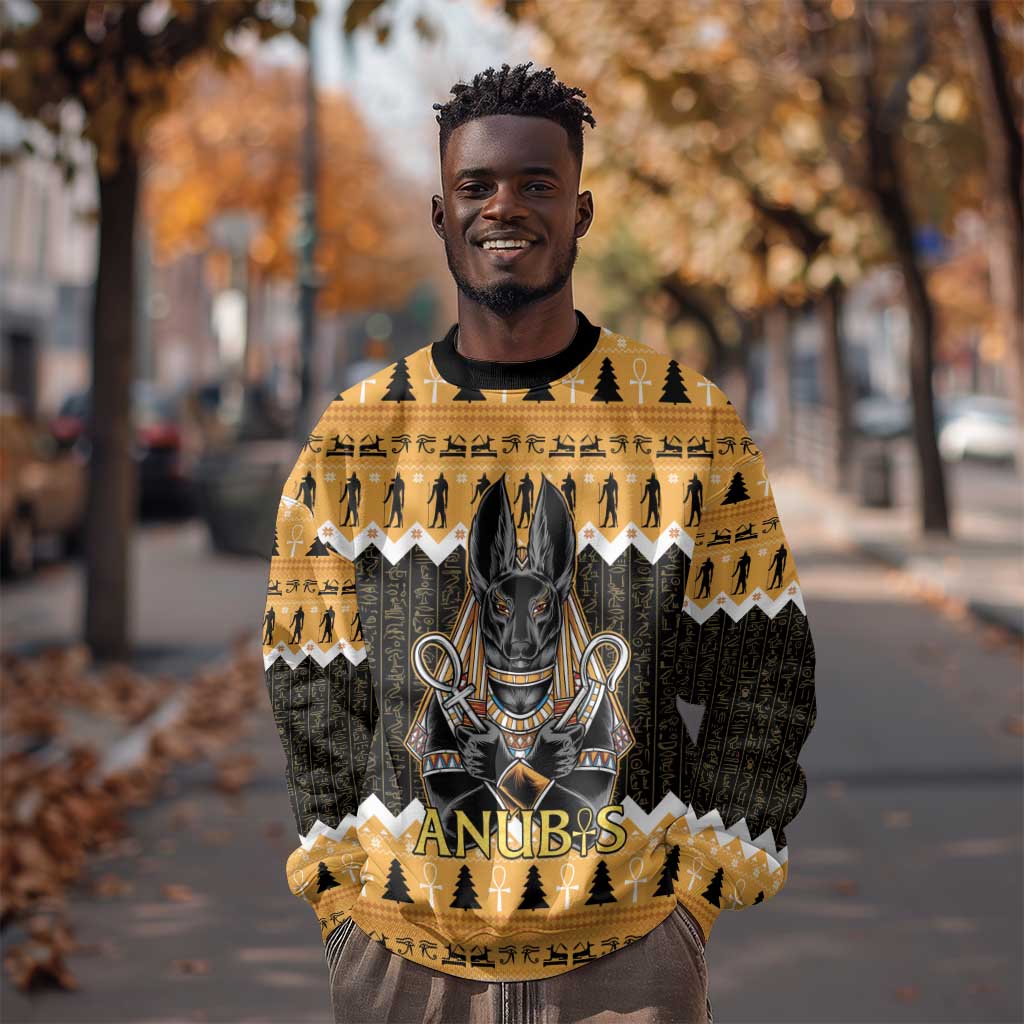 Afro Ancient Egyptian Sweatshirt Anubis - Merry Christmas LT15
