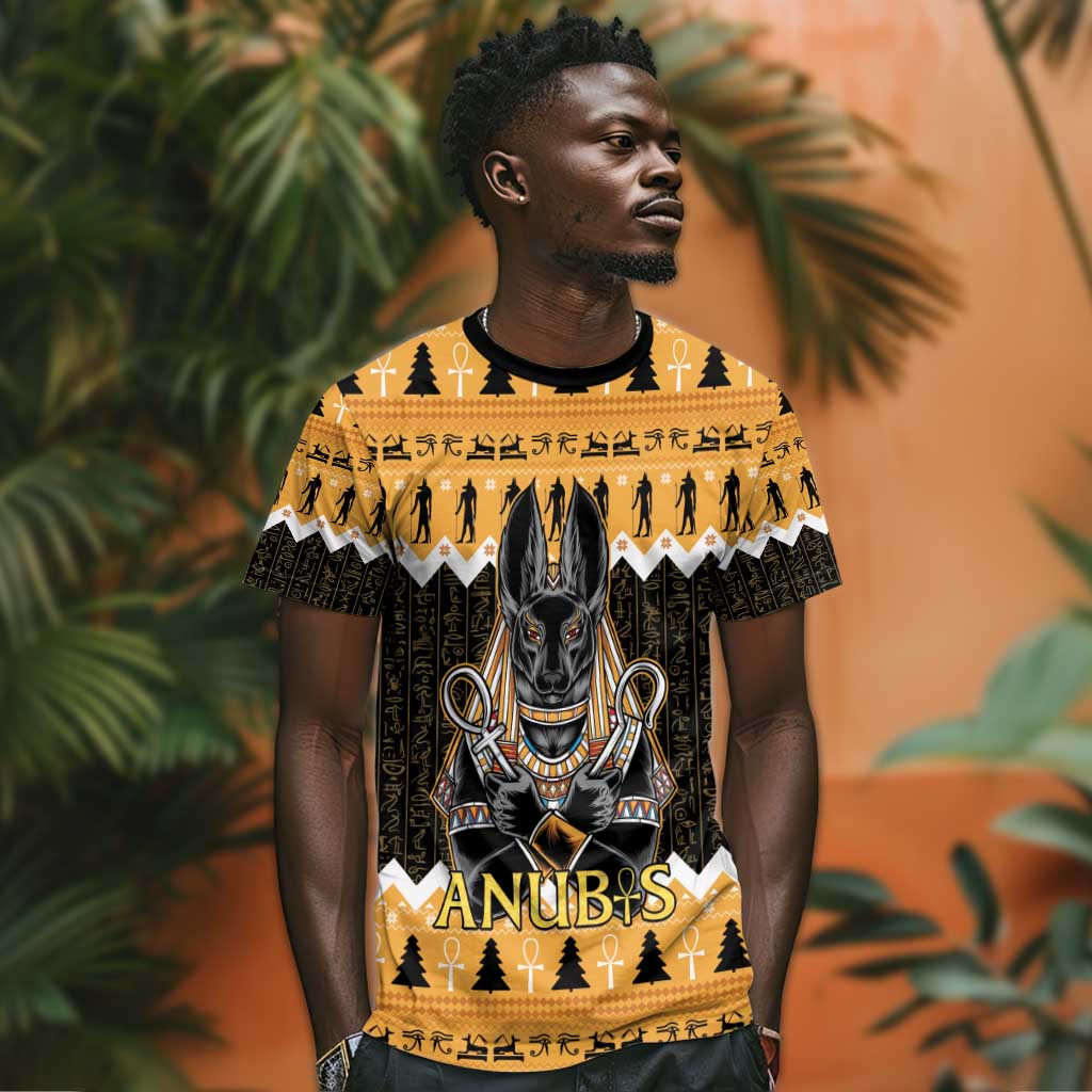 Afro Ancient Egyptian T shirt Anubis - Merry Christmas LT15