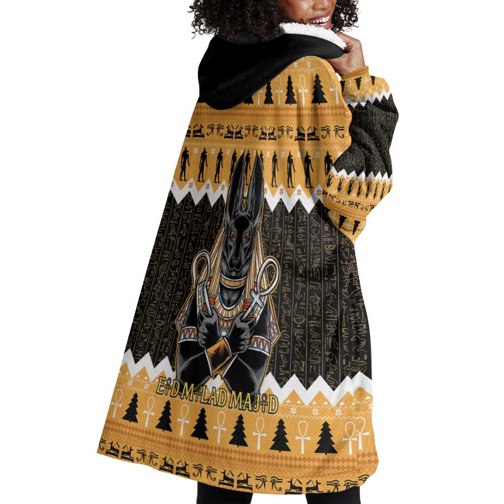 Afro Ancient Egyptian Wearable Blanket Hoodie Anubis - Merry Christmas LT15