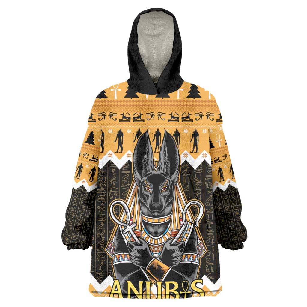 Afro Ancient Egyptian Wearable Blanket Hoodie Anubis - Merry Christmas LT15