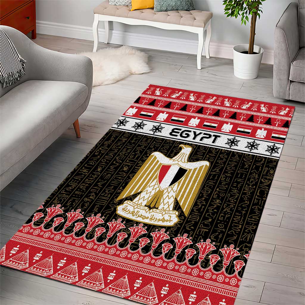 Afro Egypt Christmas Area Rug Coat Of Arms Mix Egyptian Pattern LT15