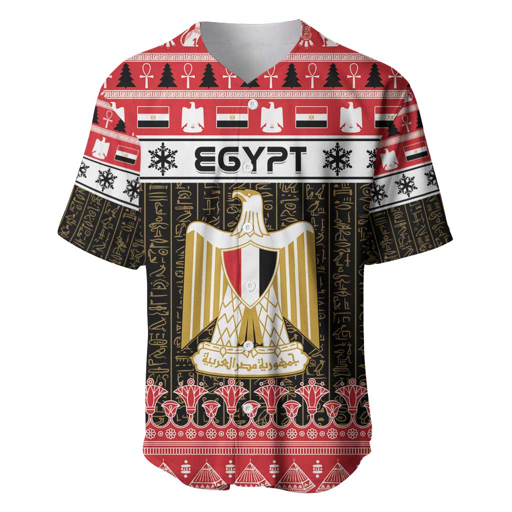 Afro Egypt Christmas Baseball Jersey Coat Of Arms Mix Egyptian Pattern LT15