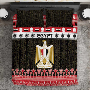 Afro Egypt Christmas Bedding Set Coat Of Arms Mix Egyptian Pattern LT15