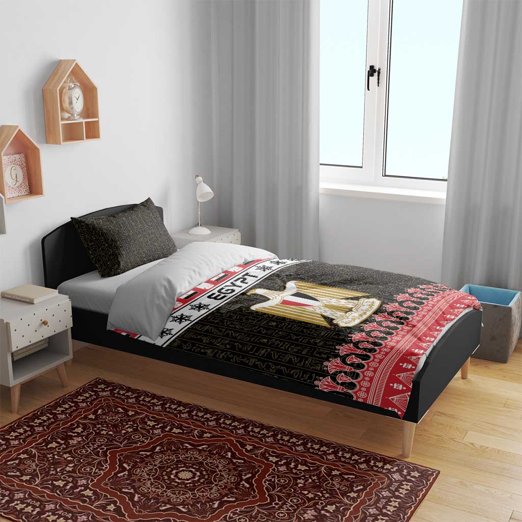Afro Egypt Christmas Bedding Set Coat Of Arms Mix Egyptian Pattern LT15