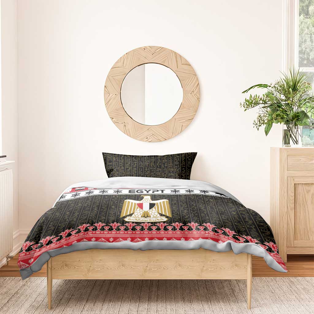 Afro Egypt Christmas Bedding Set Coat Of Arms Mix Egyptian Pattern LT15
