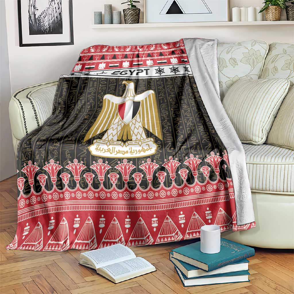Afro Egypt Christmas Blanket Coat Of Arms Mix Egyptian Pattern LT15