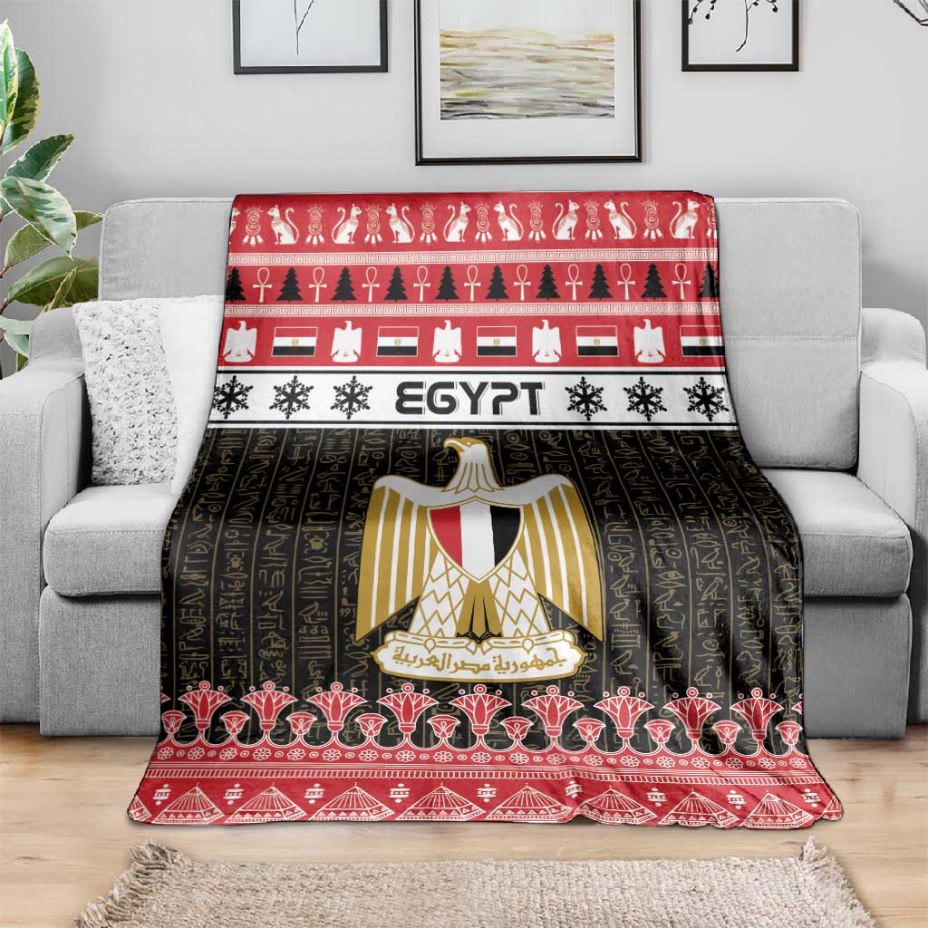 Afro Egypt Christmas Blanket Coat Of Arms Mix Egyptian Pattern LT15