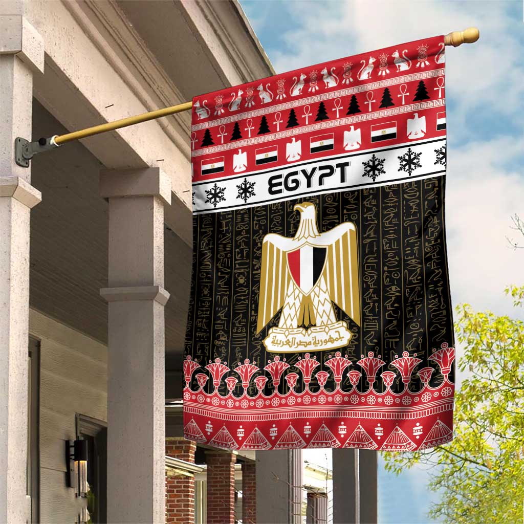 Afro Egypt Christmas Garden Flag Coat Of Arms Mix Egyptian Pattern LT15