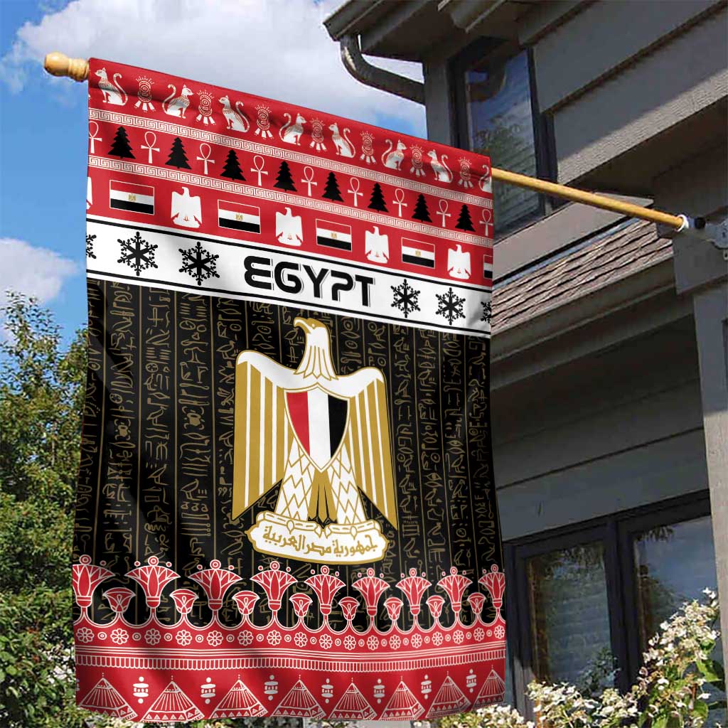 Afro Egypt Christmas Garden Flag Coat Of Arms Mix Egyptian Pattern LT15