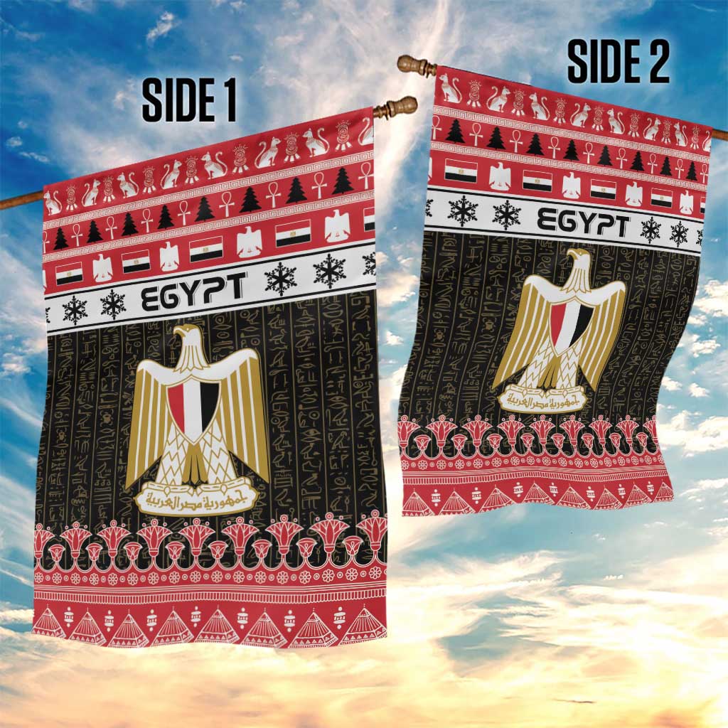 Afro Egypt Christmas Garden Flag Coat Of Arms Mix Egyptian Pattern LT15