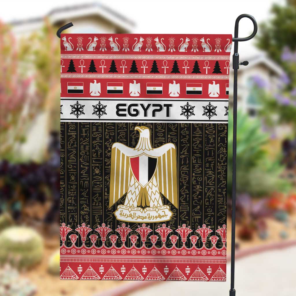 Afro Egypt Christmas Garden Flag Coat Of Arms Mix Egyptian Pattern LT15