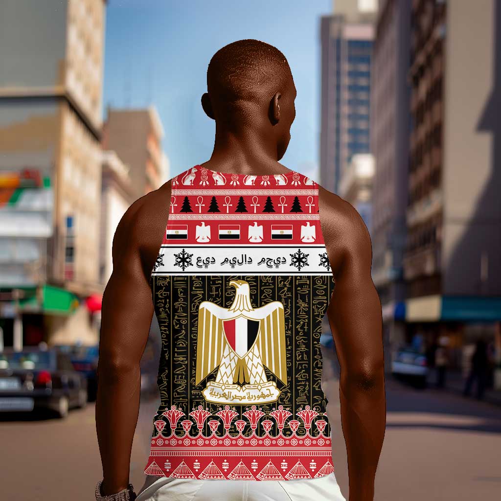 Afro Egypt Christmas Men Tank Top Coat Of Arms Mix Egyptian Pattern LT15