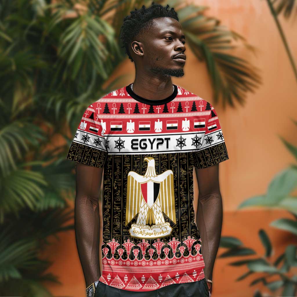Afro Egypt Christmas T shirt Coat Of Arms Mix Egyptian Pattern LT15