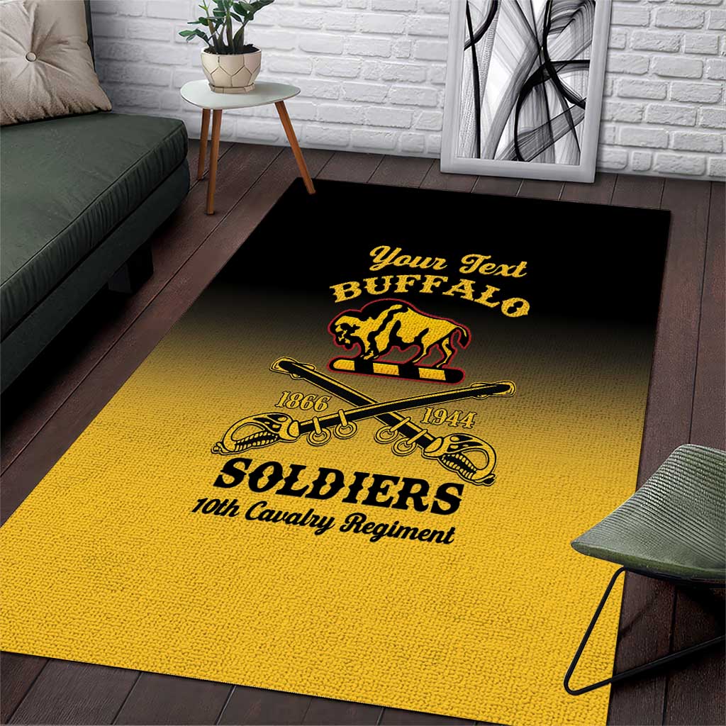 Personalized Afro-Americans Buffalo Soldiers Area Rug 10th Cavalry Regiment LT15