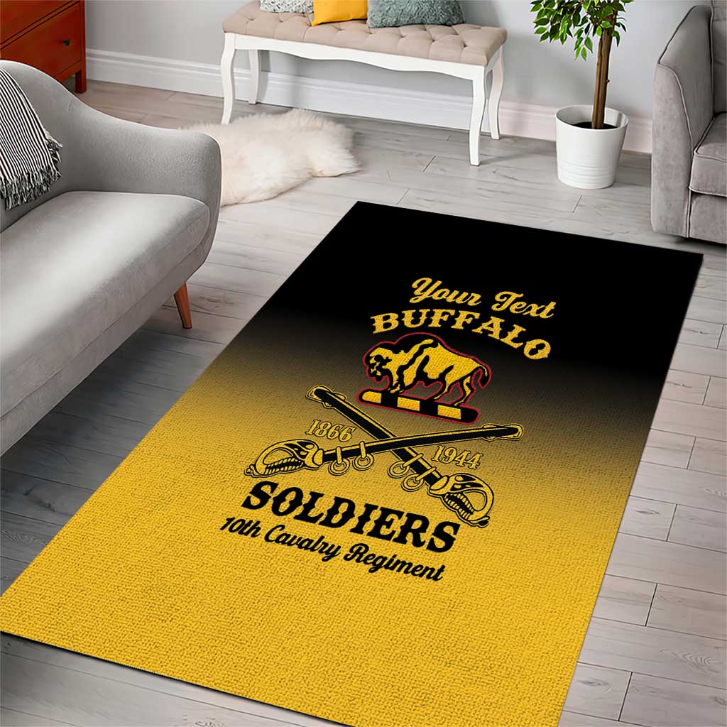 Personalized Afro-Americans Buffalo Soldiers Area Rug 10th Cavalry Regiment LT15