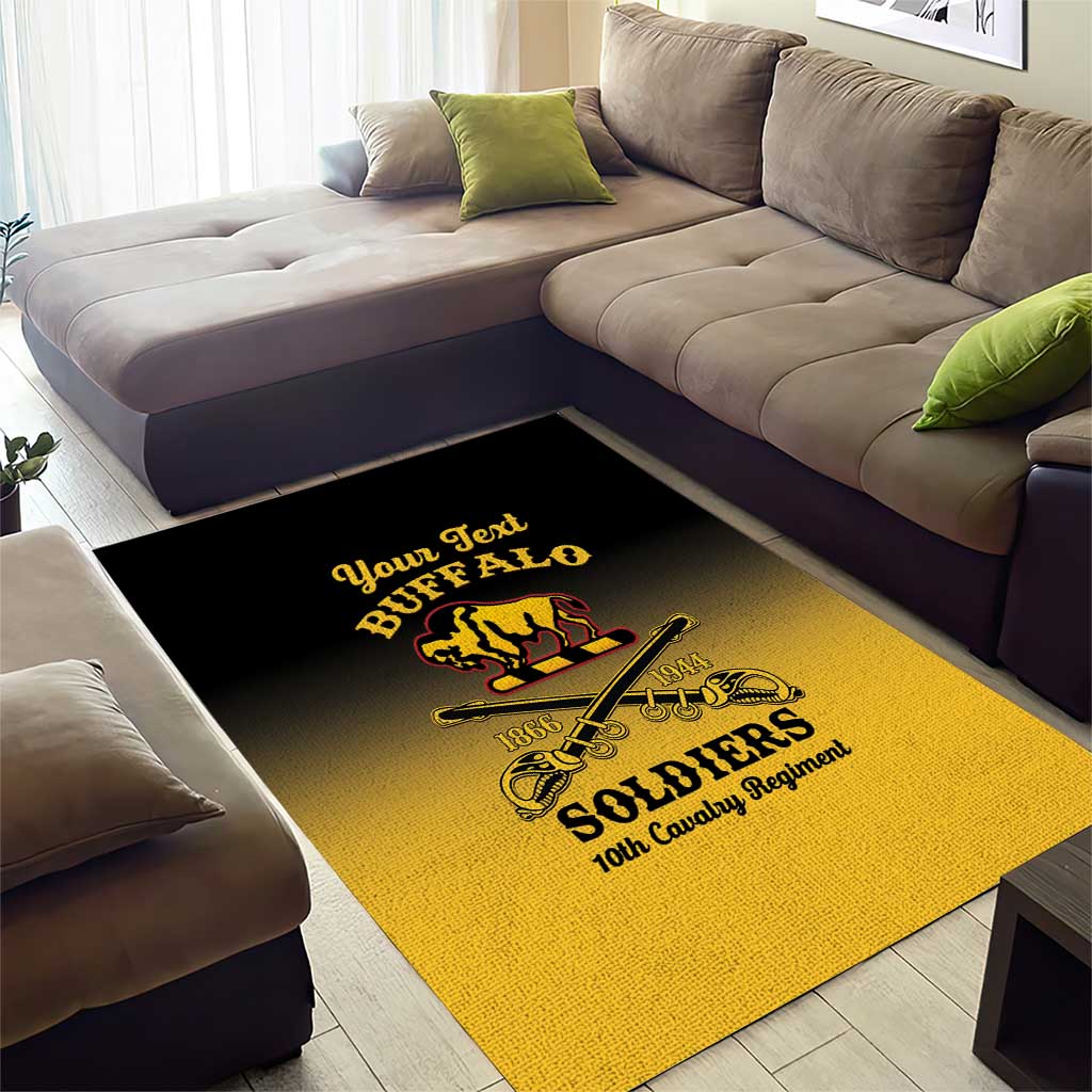 Personalized Afro-Americans Buffalo Soldiers Area Rug 10th Cavalry Regiment LT15