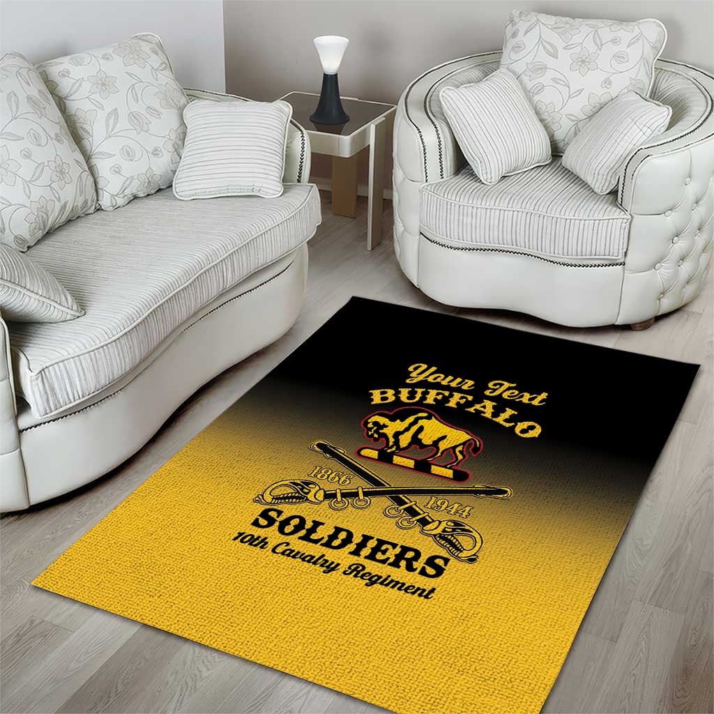 Personalized Afro-Americans Buffalo Soldiers Area Rug 10th Cavalry Regiment LT15