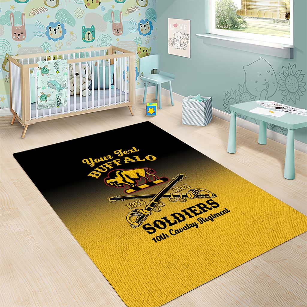 Personalized Afro-Americans Buffalo Soldiers Area Rug 10th Cavalry Regiment LT15
