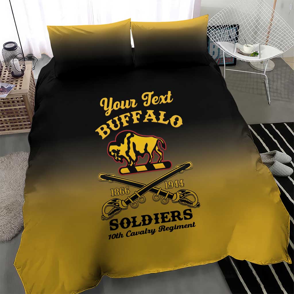 Personalized Afro-Americans Buffalo Soldiers Bedding Set 10th Cavalry Regiment LT15