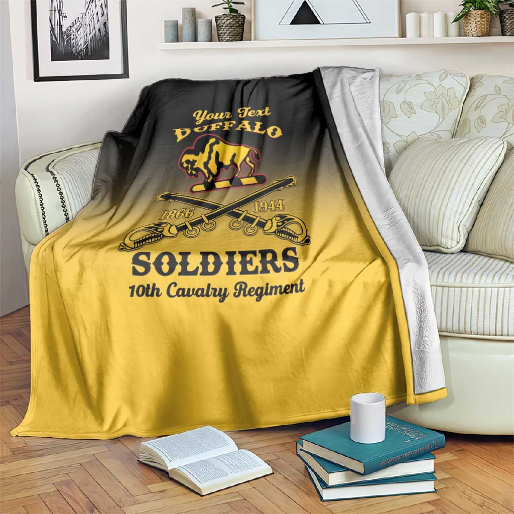 Personalized Afro-Americans Buffalo Soldiers Blanket 10th Cavalry Regiment LT15