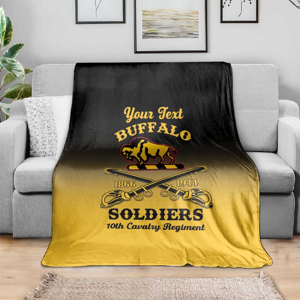 Personalized Afro-Americans Buffalo Soldiers Blanket 10th Cavalry Regiment LT15