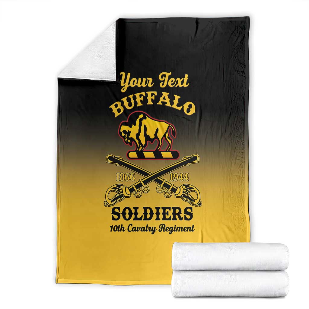 Personalized Afro-Americans Buffalo Soldiers Blanket 10th Cavalry Regiment LT15